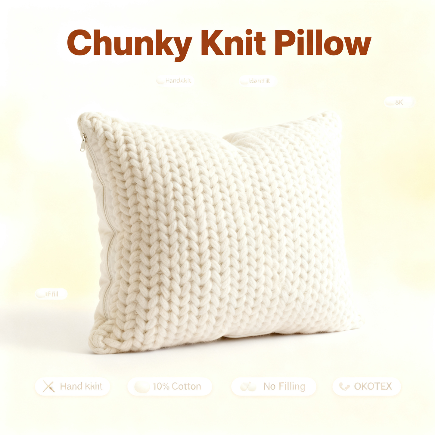🧶 Soft Textures, Warm Moments — A Knitted Cushion Cover Made for Cozy Living Spaces
