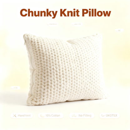 🧶 Soft Textures, Warm Moments — A Knitted Cushion Cover Made for Cozy Living Spaces