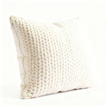 🧶 Soft Textures, Warm Moments — A Knitted Cushion Cover Made for Cozy Living Spaces