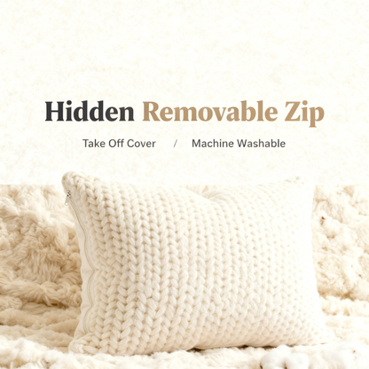 🧶 Soft Textures, Warm Moments — A Knitted Cushion Cover Made for Cozy Living Spaces