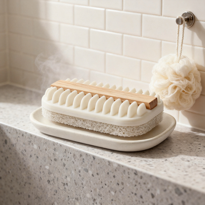🪥 The Last Laundry Brush You'll Ever Need — 2-in-1 Dual Side Scrubber with Natural Wood Handle & Soap Tray