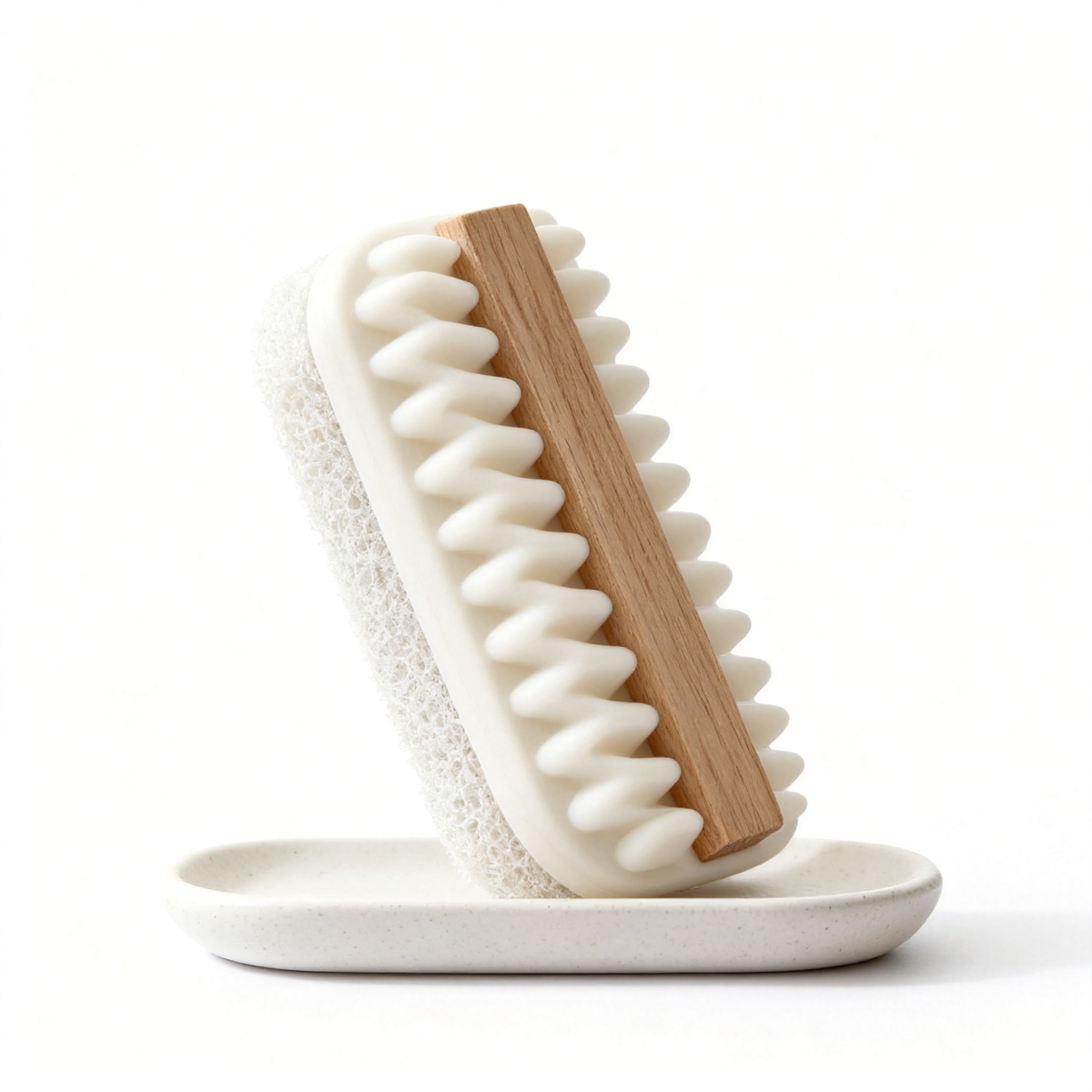 🪥 The Last Laundry Brush You'll Ever Need — 2-in-1 Dual Side Scrubber with Natural Wood Handle & Soap Tray