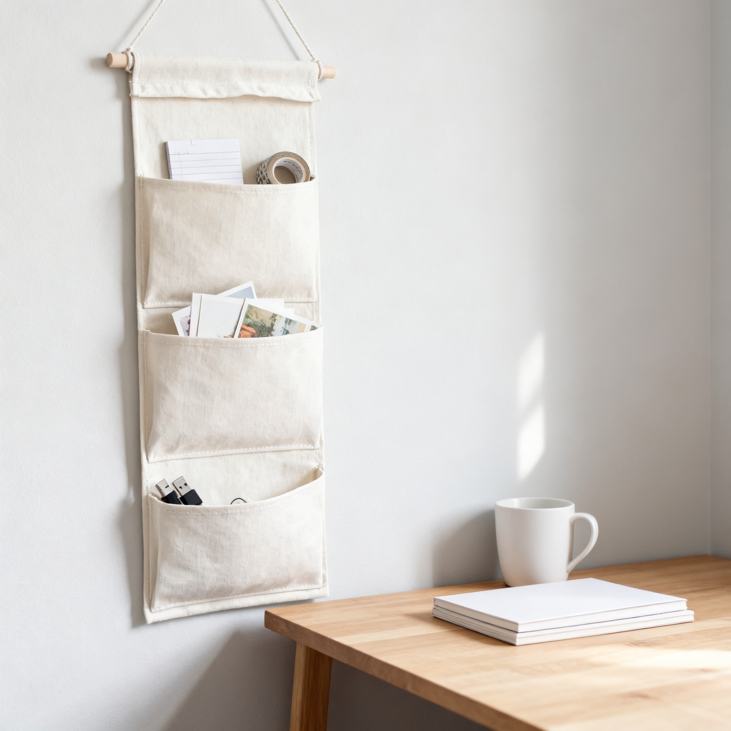 🧺 Turn Empty Walls Into Beautiful Storage — A Soft Fabric Organizer Designed for Calm and Clutter-Free Spaces