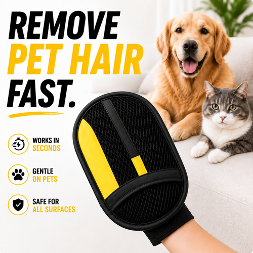 ⭕The Pet Hair Removal Glove – Swipe to Lift Fur from Furniture, Clothes & Cars | Limited Time: 70% OFF🔥