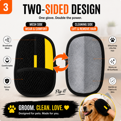 ⭕The Pet Hair Removal Glove – Swipe to Lift Fur from Furniture, Clothes & Cars | Limited Time: 70% OFF🔥
