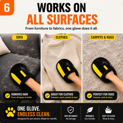 ⭕The Pet Hair Removal Glove – Swipe to Lift Fur from Furniture, Clothes & Cars | Limited Time: 70% OFF🔥