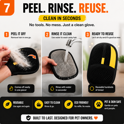 ⭕The Pet Hair Removal Glove – Swipe to Lift Fur from Furniture, Clothes & Cars | Limited Time: 70% OFF🔥