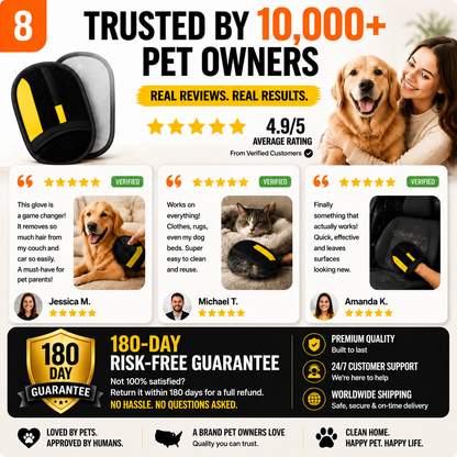 ⭕The Pet Hair Removal Glove – Swipe to Lift Fur from Furniture, Clothes & Cars | Limited Time: 70% OFF🔥