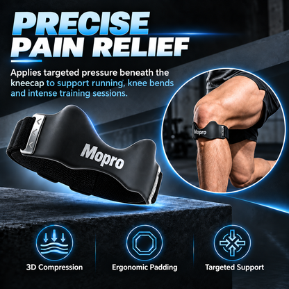💧MoproPrecision Knee Support Strap – 2026 Upgraded Patella Support Band  Adjustable, Non-Slip, Shock-Absorbing & Breathable Knee Support for Running, Cycling & Fitness