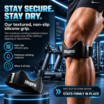 💧MoproPrecision Knee Support Strap – 2026 Upgraded Patella Support Band  Adjustable, Non-Slip, Shock-Absorbing & Breathable Knee Support for Running, Cycling & Fitness