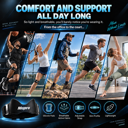 💧MoproPrecision Knee Support Strap – 2026 Upgraded Patella Support Band  Adjustable, Non-Slip, Shock-Absorbing & Breathable Knee Support for Running, Cycling & Fitness