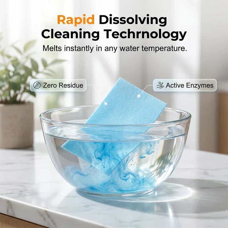 🧃Water-Soluble Floor Cleaning Sheets – Drop, Dissolve & Mop🔥