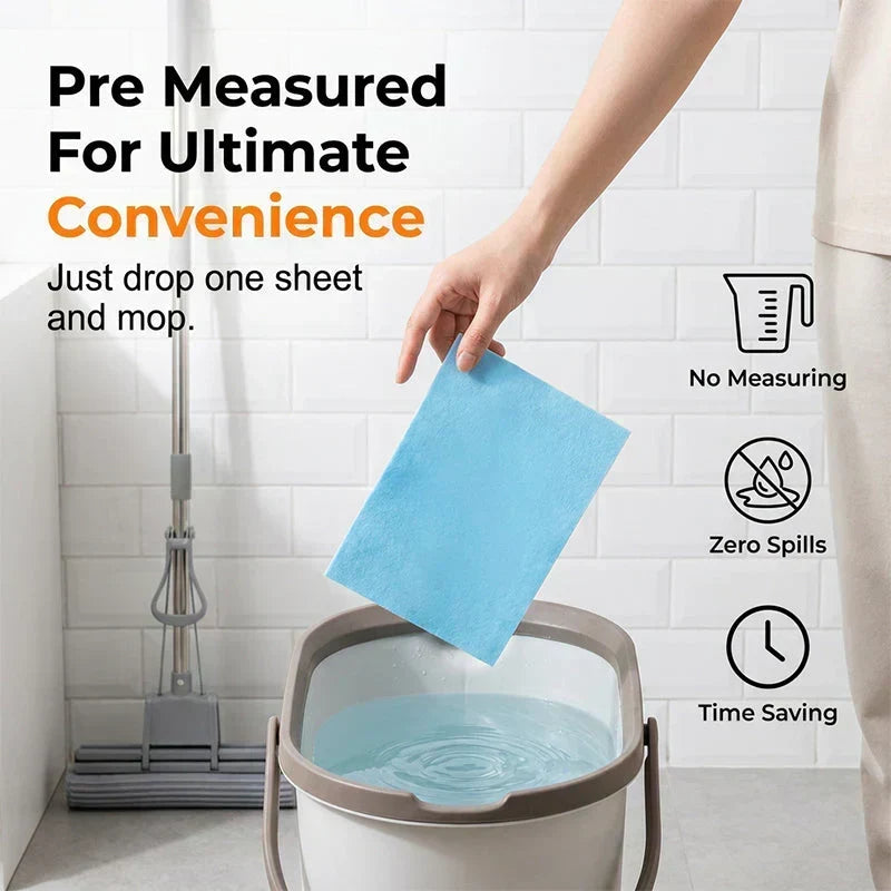 🧃Water-Soluble Floor Cleaning Sheets – Drop, Dissolve & Mop🔥